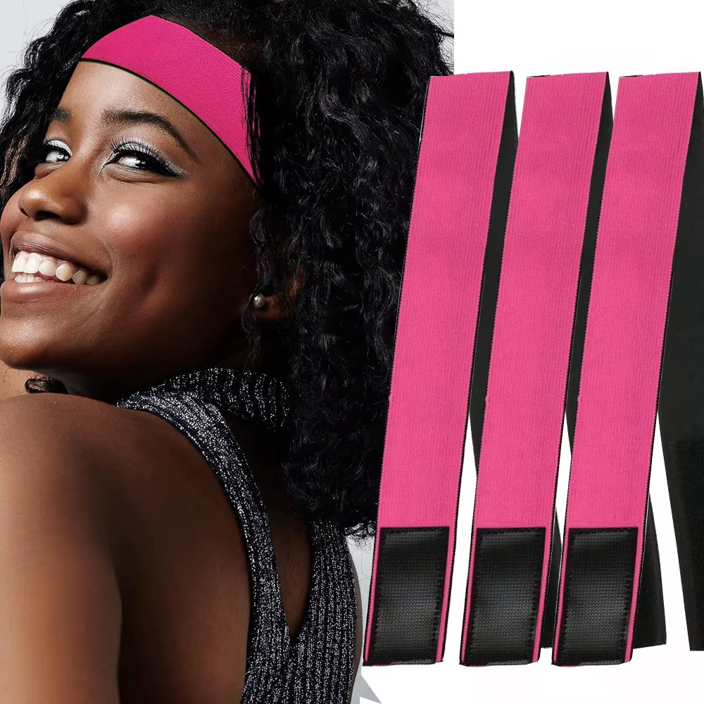 Fashion Hair Elastic Band for Wigs Adjustable Edge Scarf Elastic Headband with Magictape for Women Lace Wigs