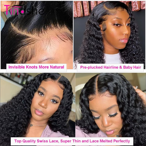 13X4 Deep Wave Frontal Wig 13X6 Lace Front Human Hair Wigs for Women Pre Bleached Ready to Go 6X5 HD Lace Closure Wigs